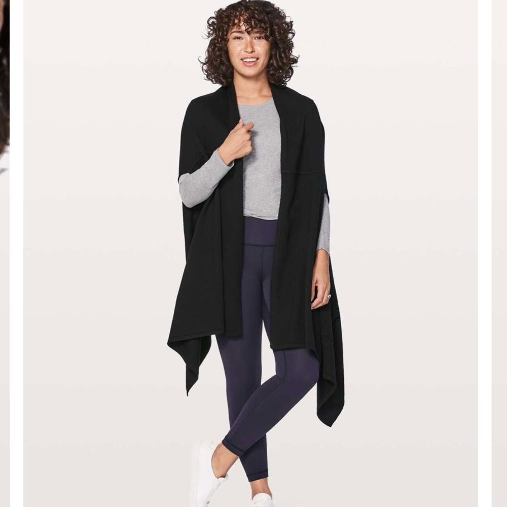 lululemon athletica Black Draped Cape Cardigan